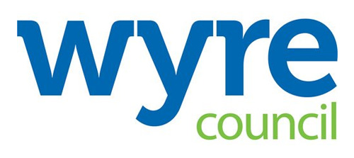 Wyre Council Council logo in blue and green